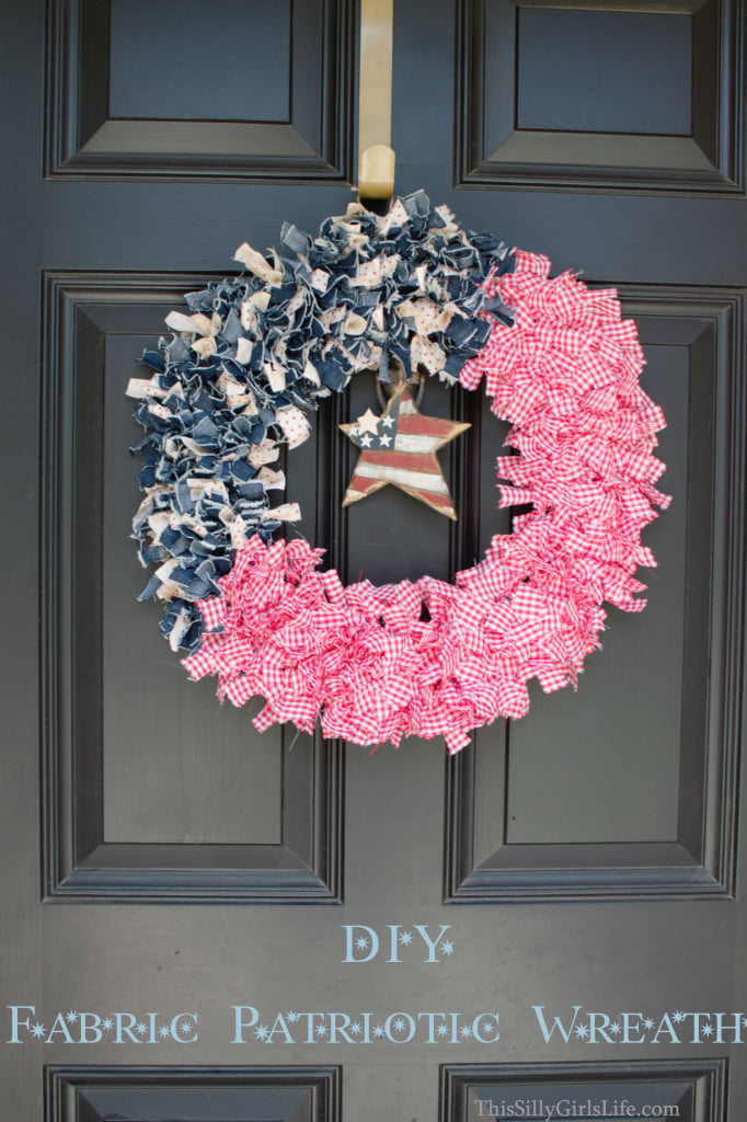 DIY Fabric Patriotic Wreath by This Silly Girl's Kitchen