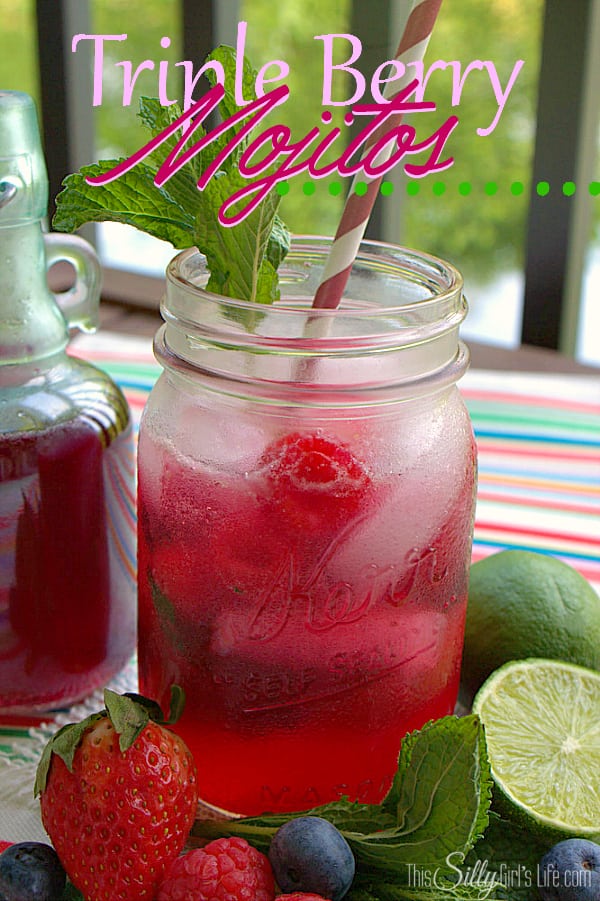 Triple Berry Mojitos, an ice cold refreshing drink to enjoy on a warm summer night!